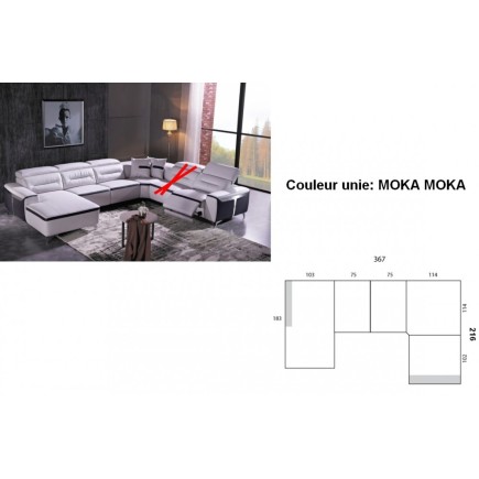 Canapé d'angle relax électrique en cuir buffle italien de luxe COMBIRELAX sur mesure personnalisé sur demande du client 367x216