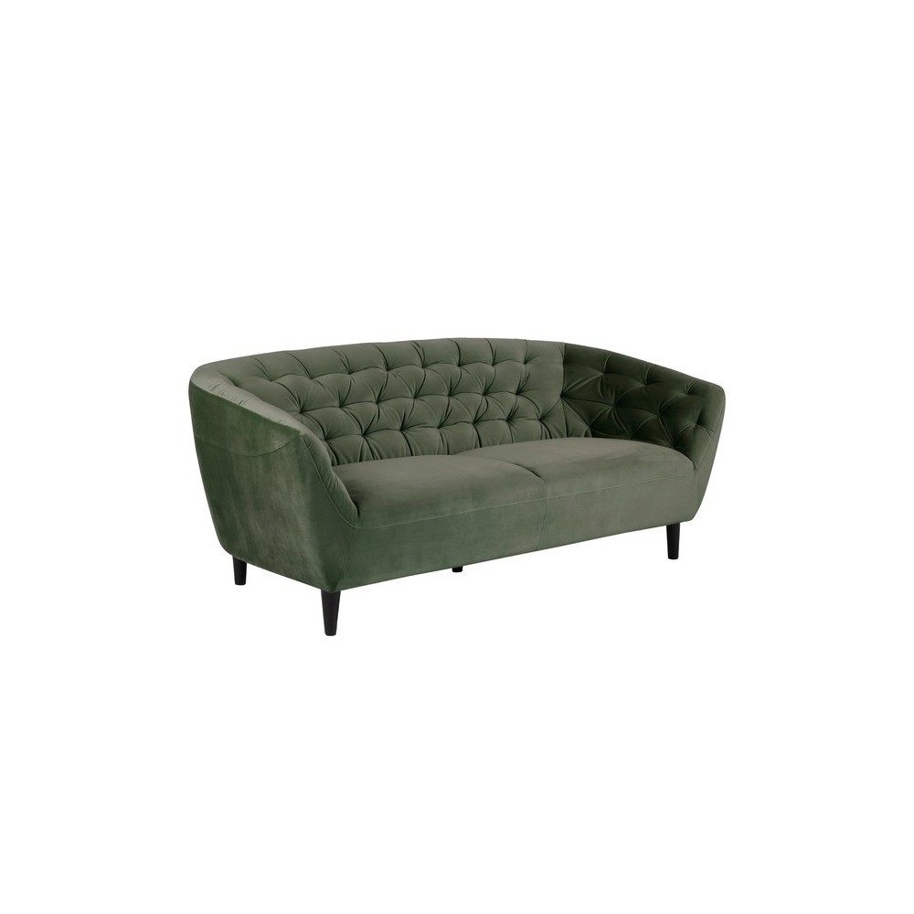 Canapé 3 places en tissu matelassé Rita coloris vert Canapé 3 places en tissu matelassé Rita coloris vert