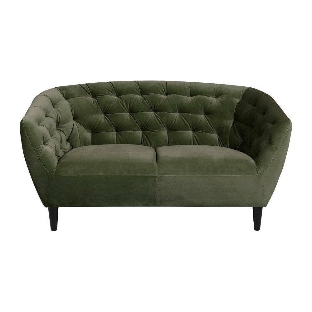 Canapé 2 places en tissu matelassé Rita coloris vert Canapé 2 places en tissu matelassé Rita coloris vert