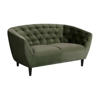 Canapé 2 places en tissu matelassé Rita coloris vert