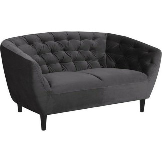 Canapé 2 places en tissu matelassé Rita coloris gris foncé