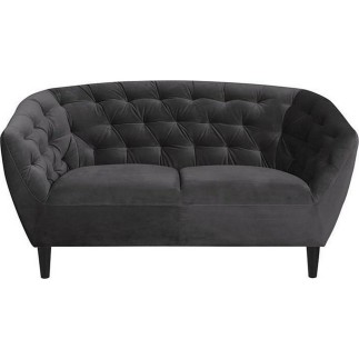 Canapé 2 places en tissu matelassé Rita coloris gris foncé