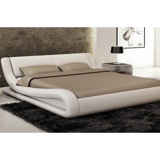 Lit en cuir italien de luxe DREAM, blanc