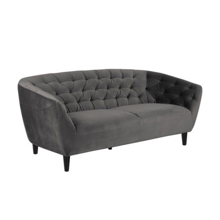 Canapé 3 places en tissu matelassé Rita coloris gris foncé, Vert