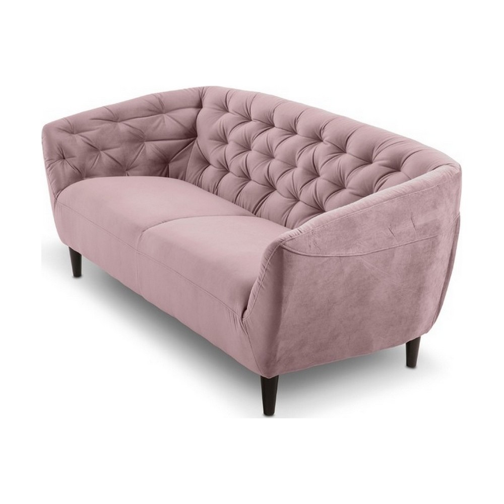Canapé 3 places en tissu matelassé Rita coloris rose pale Canapé 3 places en tissu matelassé Rita coloris rose pale