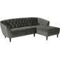 Canapé d'angle en tissu matelassé de qualité Rita coloris gris foncé, angle droit, 4 places Canapé d'angle en tissu matelassé de qualité Rita coloris gris foncé, angle droit, 4 places