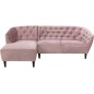 Canapé d'angle en tissu matelassé de qualité Rita coloris rose pale, angle gauche, 4 places