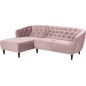Canapé d'angle en tissu matelassé de qualité Rita coloris rose pale, angle gauche, 4 places