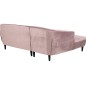 Canapé d'angle en tissu matelassé de qualité Rita coloris rose pale, angle gauche, 4 places