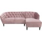 Canapé d'angle en tissu matelassé de qualité Rita coloris rose pale, angle droit, 4 places