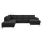 - Canapé d'angle en tissu de qualité CALVI, gris anthracite, angle gauche - Canapé d'angle en tissu de qualité CALVI, gris anthracite, angle gauche
