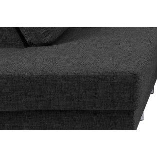 - Canapé d'angle en tissu de qualité CALVI, gris anthracite, angle gauche