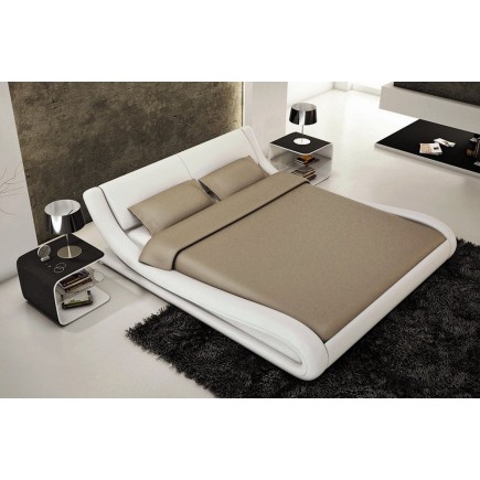 Lit en cuir italien de luxe DREAM, blanc, 180x200