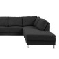 Canapé d'angle en tissu de qualité CALVI, gris anthracite, angle droit
