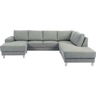 Canapé d'angle en tissu de qualité CALVI, gris clair, angle droit