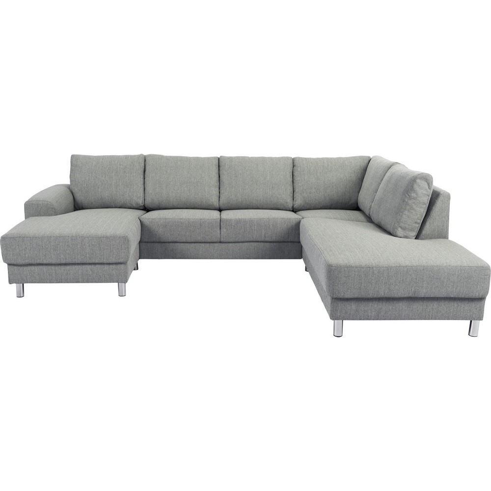 Canapé d'angle en tissu de qualité CALVI, gris clair, angle droit Canapé d'angle en tissu de qualité CALVI, gris clair, angle droit
