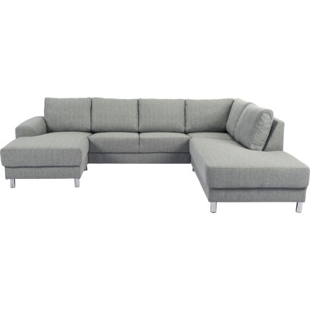 Canapé d'angle en tissu de qualité CALVI, gris clair, angle droit