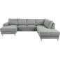 Canapé d'angle en tissu de qualité CALVI, gris clair, angle droit Canapé d'angle en tissu de qualité CALVI, gris clair, angle droit