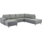 Canapé d'angle en tissu de qualité CALVI, gris clair, angle droit Canapé d'angle en tissu de qualité CALVI, gris clair, angle droit