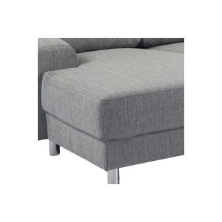 Canapé d'angle en tissu de qualité CALVI, gris clair, angle droit