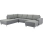 Canapé d'angle en tissu de qualité CALVI, gris clair, angle gauche Canapé d'angle en tissu de qualité CALVI, gris clair, angle gauche