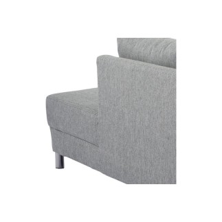 Canapé d'angle en tissu de qualité CALVI, gris clair, angle gauche
