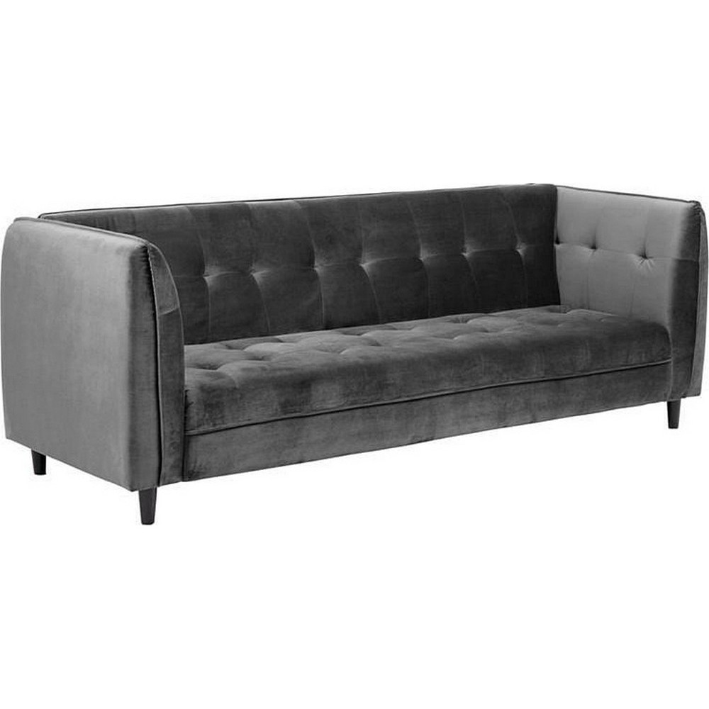 Canapé 3 places avec couchage en tissu Josty couleur gris foncé Canapé 3 places avec couchage en tissu Josty couleur gris foncé