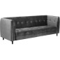 Canapé 3 places avec couchage en tissu Josty couleur gris foncé Canapé 3 places avec couchage en tissu Josty couleur gris foncé