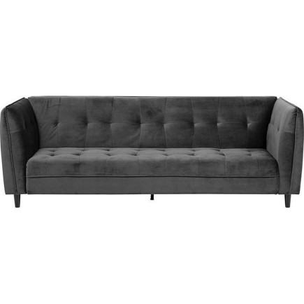 Canapé 3 places avec couchage en tissu Josty couleur gris foncé