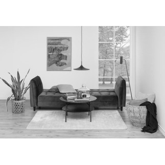 Canapé 3 places avec couchage en tissu Josty couleur gris foncé