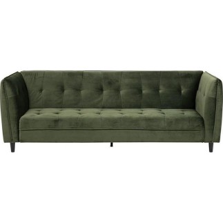 Canapé 3 places avec couchage en tissu Josty couleur vert forêt