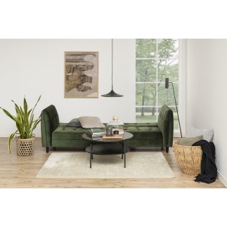 Canapé 3 places avec couchage en tissu Josty couleur vert forêt