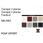 solde de paiement de la commande: Ensemble canapé 3 places et 2 places et fauteuil en cuir italien buffle milano, couleur du can