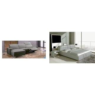 2eme paiement de la commande: Canapé d'angle relax en cuir de buffle italien de luxe 5 places BRIO, gris foncé, angle gauche. Li
