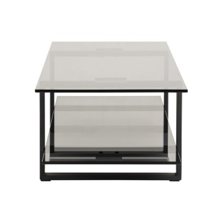 Meuble TV design en verre et acier noir mat de qualité, KATARINE