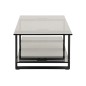 Meuble TV design en verre et acier noir mat de qualité, KATARINE Meuble TV design en verre et acier noir mat de qualité, KATARINE
