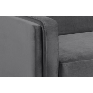 Canapé 2 places en tissu de qualité MONTERO, gris foncé