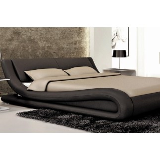 Lit en cuir italien de luxe DREAM, noir