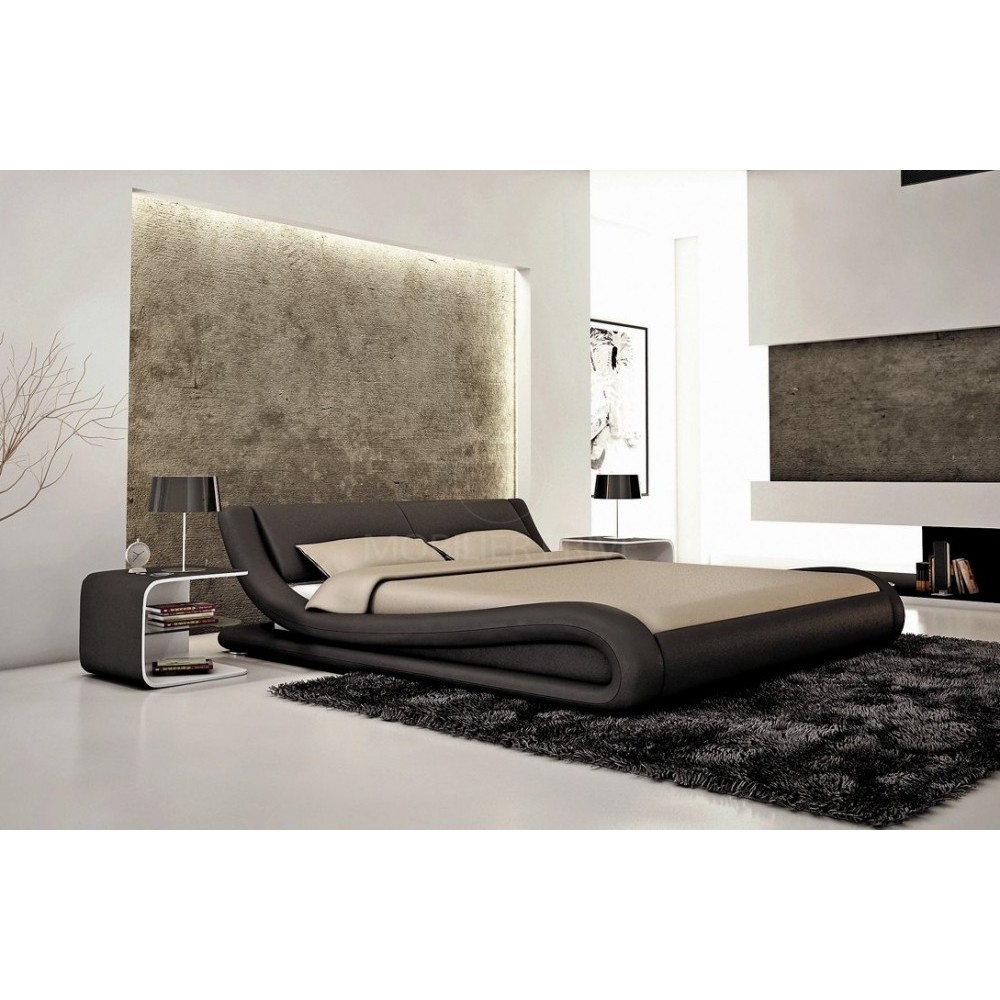 Lit en cuir italien de luxe DREAM, noir, 160x200 Lit en cuir italien de luxe DREAM, noir, 160x200