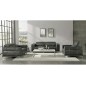 Ensemble Canapé 3 places et 2 places et fauteuil 1 place en cuir italien buffle VEGA, gris foncé avec surpiqure gris clair Ensemble Canapé 3 places et 2 places et fauteuil 1 place en cuir italien buffle VEGA, gris foncé avec surpiqure gris clair