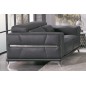 Ensemble Canapé 3 places et 2 places et fauteuil 1 place en cuir italien buffle VEGA, gris foncé avec surpiqure gris clair Ensemble Canapé 3 places et 2 places et fauteuil 1 place en cuir italien buffle VEGA, gris foncé avec surpiqure gris clair