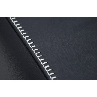 Ensemble Canapé 3 places et 2 places et fauteuil 1 place en cuir italien buffle VEGA, gris foncé avec surpiqure gris clair