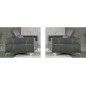 Ensemble 2 fauteuils 1 place en cuir italien buffle VEGA, gris foncé avec surpiqure gris clair Ensemble 2 fauteuils 1 place en cuir italien buffle VEGA, gris foncé avec surpiqure gris clair
