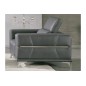Ensemble 2 fauteuils 1 place en cuir italien buffle VEGA, gris foncé avec surpiqure gris clair Ensemble 2 fauteuils 1 place en cuir italien buffle VEGA, gris foncé avec surpiqure gris clair