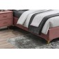 Lit double en tissu velours de qualité MONOTI, rose pale, avec sommier à lattes, 160x200 Lit double en tissu velours de qualité MONOTI, rose pale, avec sommier à lattes, 160x200