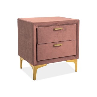 Lit double en tissu velours de qualité MONOTI, rose pale, avec sommier à lattes, 160x200