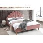 Lit double en tissu velours de qualité SANIA, rose pale, avec sommier à lattes, 160x200 Lit double en tissu velours de qualité SANIA, rose pale, avec sommier à lattes, 160x200