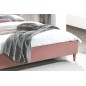 Lit double en tissu velours de qualité SANIA, rose pale, avec sommier à lattes, 160x200 Lit double en tissu velours de qualité SANIA, rose pale, avec sommier à lattes, 160x200