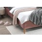 Lit double en tissu velours de qualité SANIA, rose pale, avec sommier à lattes, 160x200 Lit double en tissu velours de qualité SANIA, rose pale, avec sommier à lattes, 160x200