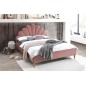 Lit double en tissu velours de qualité SANIA, rose pale, avec sommier à lattes, 160x200 Lit double en tissu velours de qualité SANIA, rose pale, avec sommier à lattes, 160x200